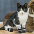 thumbnail image 5 of 4 protectores de patas, zapatos impermeables para perros, botas protectoras para perros, calcetines ajustables antideslizantes de algodón negro para perros pequeños y medianos (M, 5 of 5