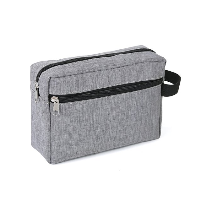 Bolsa de cosméticos portátil de doble capa para mujeres y hombres bolsa de viaje de tela Oxford impermeable multifuncional bolsa de lavado de almacenamiento gris oscuro Zefei Wu 9024735077312