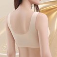 thumbnail image 4 of Women Plus Size Wireless Bra, Front Closure, Fixed Cups, Gathered Support, Seamless Beauty Back Comfort Daily Underwear Beige-A M(M), 4 of 6