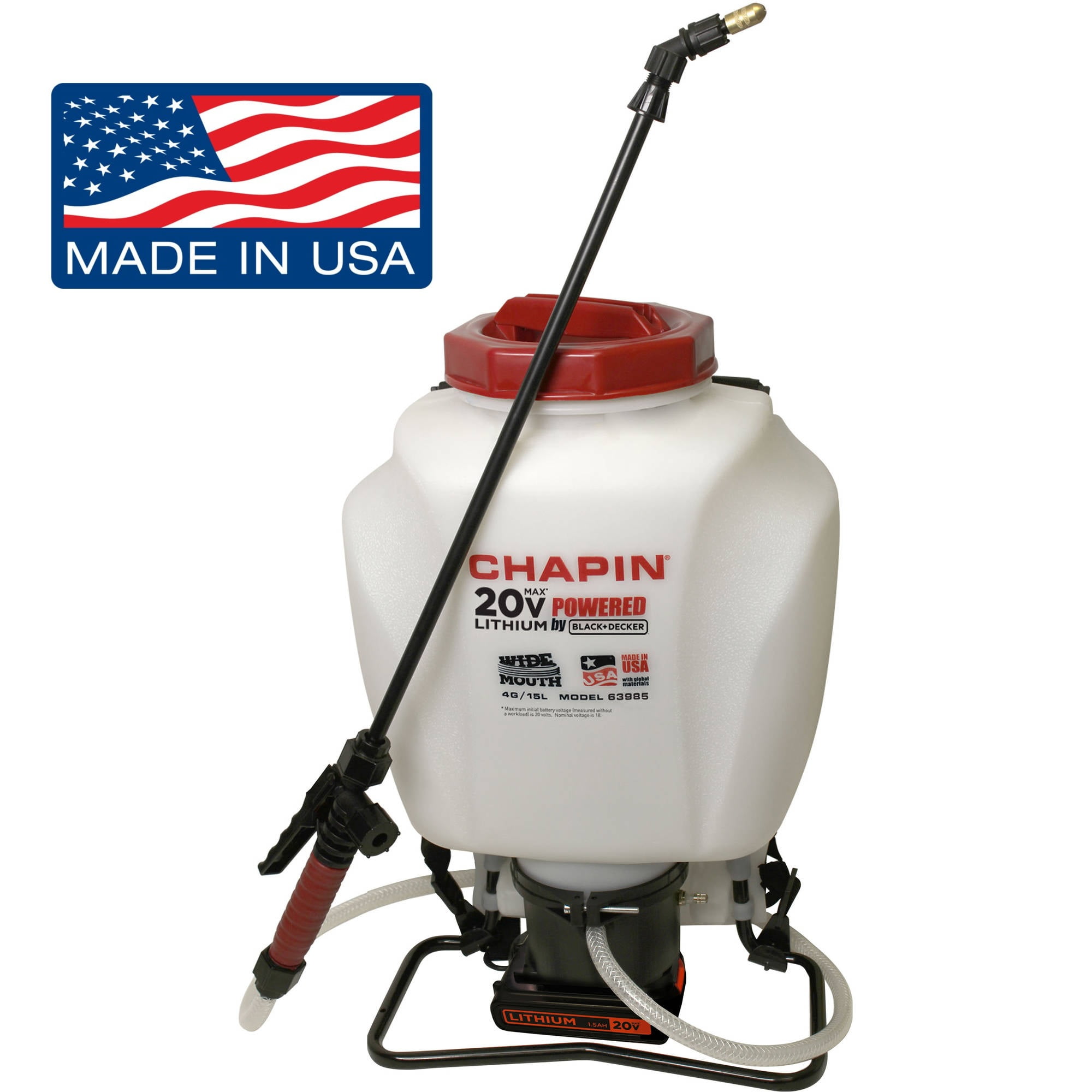 Chapin 63985 4-Gallon Wide Mouth 20V Battery Backpack Sprayer Powered by Black & Decker.... by Chapin