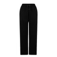 thumbnail image 5 of ABATAB Womens Casual Pants Drawstring Loose Fit Pants Lightweight Summer Lounge Beach Trousers with Side Pockets, 5 of 7