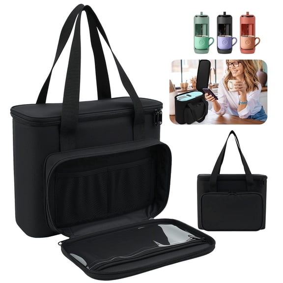 FVKRNYZ Carrying Case for Keurig K-Mini Mate, Oxford Travel Storage Organizer with Padded Protection and Accessory Pocket Portable Coffee Maker Bag
