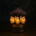 thumbnail image 5 of Ghost Carousel Halloween Desk Lamp, Stained Glass Night Light with Skeletons, Vintage Base Decor, Ideal for Spooky Bedroom Ambiance or Party Lighting, 5 of 6