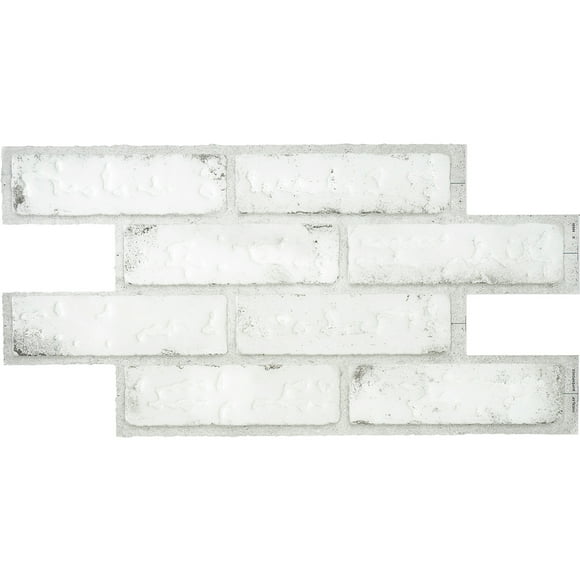 Smart Tiles Peel and Stick Backsplash Wall Tiles, Brick White, Grey , 2pcs, 21.28in x 10.86in