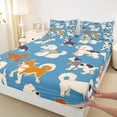 thumbnail image 3 of Homewish Kids Children Cartoon Dogs Twin Sheet Sets 3pcs,Kawaii Animal Twin Fitted Sheet Microfiber,Cute Pets Breathable Flat Sheet,Lightweight Room Decor, 3 of 7