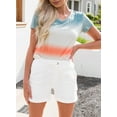 thumbnail image 4 of Flowers and love Womens Shorts High Waist Casual Hiking Outdoor Loose Fit Summer Shorts with Pockets White S-2XL, 4 of 5