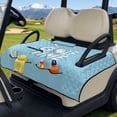 thumbnail image 3 of Xixirimido Portable Golf Cart Seat Cover with 4 Pocket Quilted Golf Cart Seat Blanket with Handle Foldable Club Car Seats Towel Fits 2-Person Golf Carts, Golf Time Print Blue, 3 of 8