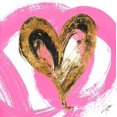 thumbnail image 2 of Ritter, Gina 12x12 White Modern Wood Framed Museum Art Print Titled - Pink and Gold Heart Strokes I, 2 of 4