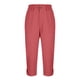 thumbnail image 5 of WILLBEST Pantalones Casuales para Mujer, Cómodos Pantalones Rectos Recortados con Bolsillos y Botones para Uso Diario, Ideales para Primavera y Otoño. Extra Grande, 5 of 6