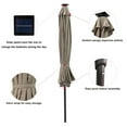 thumbnail image 5 of C-Hopetree 11 ft Outdoor Patio Market Table Umbrella with Solar LED Lights and Tilt, Taupe, 5 of 8