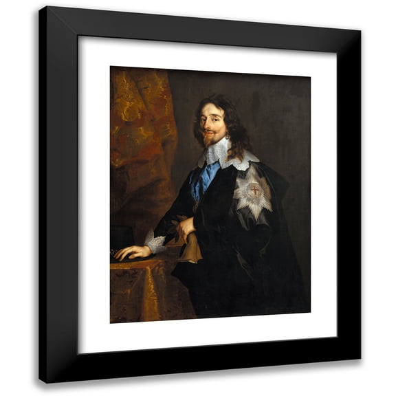 Anthony van Dyck 12x14 Black Modern Framed Museum Art Print Titled - King Charles I of England (1614 - 1641)
