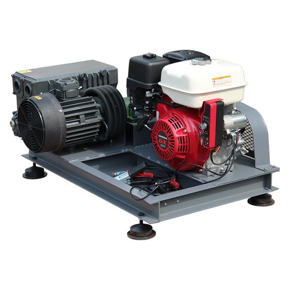 HPDMC 58 CFM Gasoline-Driven Oil Sealed Rotary Vane Vacuum Pump – Industrial Grade