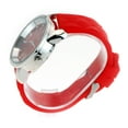 thumbnail image 3 of SA106 Womens Qulit Silicone Round Rhinestone Analog Wrist Watch Red Silver, 3 of 4