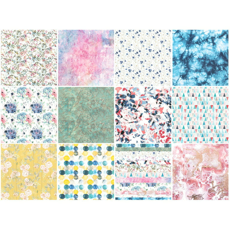 Wrapables 6x6 Decorative Single-Sided Scrapbook Paper for Arts & Crafts  Projects, Scrapbooking, Card-Making, Pink Floral Theme