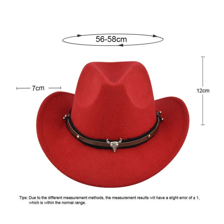 Women Men Felt Wide Brim Western Cowboy Hats Belt Buckle  display picture 3