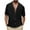 Black, variant on MIUOWANP Men's Short Sleeve Shirts Button Down Solid Color Cotton And Linen Loose Breathable T-Shirt Size M(6)Black