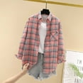 thumbnail image 3 of FNFYFH Women's Shacket Jacket Casual Fall Loose Fit Plaid Shirts Lightweight Fashion Blouses Button Down Shirt Outerwear, 3 of 7