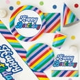 thumbnail image 3 of (6 pack) Retro Rainbow Birthday Paper Dinner Plates, 9in, 10ct, 3 of 3
