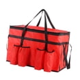 thumbnail image 4 of Bolsa térmica con cierre de cremallera para entrega aislada, ligera, para calentar pizzas, para acampar, parques, excursiones de un día, picnics, rojo, 4 of 8