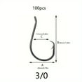 thumbnail image 5 of 30/50/100/170pcs 1 #   –10/0 Circle Hooks, Fishing Accessories for Freshwater Saltwater Fishing, 5 of 11