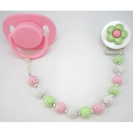 Daisy Beaded Pacifier Clip