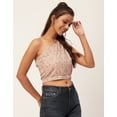 thumbnail image 3 of Moomaya Tie-Up One Shoulder Tops For Women, Sleeveless Printed Summer Crop Top, 3 of 9