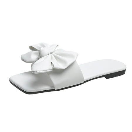 

Slippers For Women Ladies Shoes Fashion Solid Color Comfortable Casual Sandals And Slippers Slippers Artificial Leather White 39