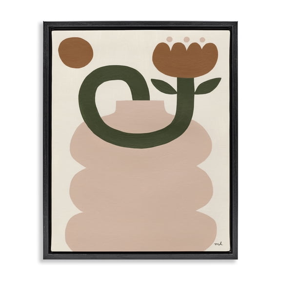Stupell Industries Bohemian Abstract Boho Tulip Black Floating Frame Canvas Art, 17 x 21, by Moira Hershey