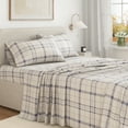 thumbnail image 5 of Great Bay Home 4-Piece 100% Turkish Cotton Flannel Sheet Set, Queen, Cool Plaid, 5 of 6