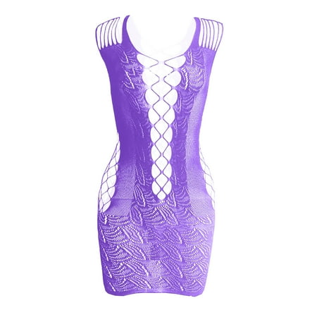 

Pedort Womens Lingerie Lingerie for Women High Waist Bra and Panty Set Strappy Bodysuit(Purple One Size)