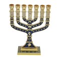 thumbnail image 4 of Candelabro de Menorah, candelabro de escritorio clásico tradicional, candelabro de Metal de Hanukkah para decoración del hogar de aniversario Macarena Candelabro Menorá, 4 of 8