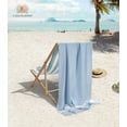 thumbnail image 2 of Casa Platino Cotton Hammam Towels 4 Pack – Lightweight, Extra Large Pool Towels for Adult, Perfect for Beach Trips and Summer Picnics – Sky Blue, 2 of 4