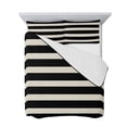thumbnail image 7 of Black Beige Striped Full Size Down Alternative Comforter, Lightweight Comforter Quilt Bedding Set with Pillow Shams Vintage Geometric Line Simple All Seasons Bed Comforter Duvet Insert 78"x90", 7 of 7