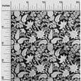 thumbnail image 2 of oneOone Georgette Viscose Black Fabric Jacobean Floral Craft Projects Decor Fabric Printed By The Yard 42 Inch Wide, 2 of 4