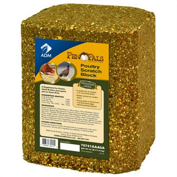 ADM ANIMAL NUTRITION Pen Pals  Poultry Scratch Block, 25-Lbs. 70741AAA6A