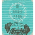 thumbnail image 3 of Pug Queen Size Duvet Cover Set, Fun Animal Image of a Cute Dog with All You Need is a Pug Quote on an Aqua Background, Decorative 3 Piece Bedding Set with 2 Pillow Shams, Black Aqua, by Ambesonne, 3 of 3