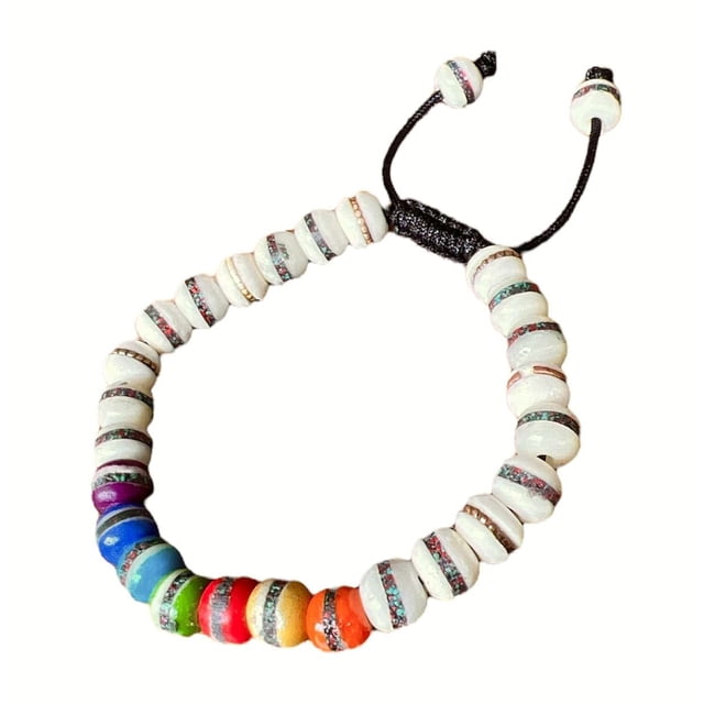 Pulsera Mala hueso 7 chakras con Incrustaciones