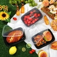thumbnail image 4 of 150 Pack Meal Prep Containers 34 oz Disposable Food Storage Containers with Lids Take out Containers BPA Free Plastic Lunch Boxes Reusable Bento Box Microwave Dishwasher Freezer Safe (1 Compartment), 4 of 5