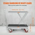 thumbnail image 3 of VEVOR Hydraulic Lift Table Cart, 500lbs Capacity 28.5" Lifting Height, Manual Single Scissor Lift Table with 4 Wheels and Non-slip Pad, Hydraulic Scissor Cart for Material Handling, Gray, 3 of 9