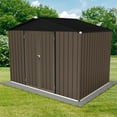 thumbnail image 4 of Olurrisa Large 8x6 FT Metal Garden Shed, Brown/Black Outdoor Storage with Apex Roof, Features Hinged Door and Integrated Vents, Spacious Workshop Solution, 4 of 6