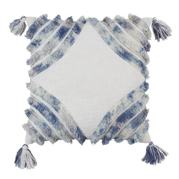 Saro Lifestyle 5315.I18SC Housse de Coussin en Diamant Capitonné Bicolore 18 Po Ivoire
