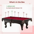 thumbnail image 6 of Red Billiards Cloth, Billiards Felt Cloth, Made Of Nylon And Soft Fiber Material, Can Be Cut, No Pilling, Easy To Use, With 6 Pieces Of Side Strips, Suitable For Snooker, Bars, Clubs, Hotels, 6 of 8