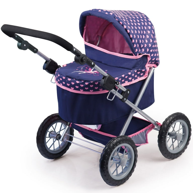 Bayer Design Trendy Pram Stroller Navy & Pink Hearts photo 4