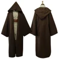 thumbnail image 4 of Disfraz de caballero Jedi estrella de cine, disfraz de Wan, túnica negra, uniforme de guerrero Obi, capa, fiesta de carnaval de Halloween para hombres, 4 of 5