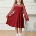thumbnail image 5 of EnJoCho Girls Mesh Par𝗍y Dress with Puff Long Sleeve High Waist Pocket Formal Gown for Juniors 6-13 Years Special, 5 of 8