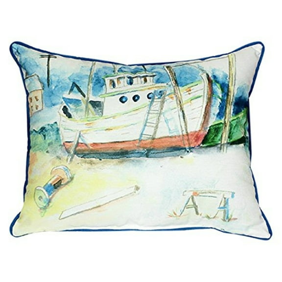 Betsy Drake ZP698 Old Boat Indoor & Outdoor Throw Pillow- 20 x 24 in.