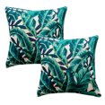thumbnail image 1 of 2 fundas de almohada con estampado de hojas de selva tropical de algodón y cáñamo, fundas de cojín para sofá, fundas de cojín para coche, 1 of 5