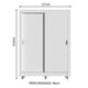 thumbnail image 3 of Ropero Closet Madesa Dallas 2 Puertas Corredizas 2 Cajones con Pies Blanco, 3 of 5
