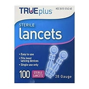 2 Pack TRUEplus Sterile Diabetic Test Lancets 28 Gauge 100 Per Box(2 x 100 200)