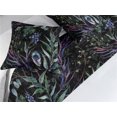 thumbnail image 2 of Watercolor Forest Bed Runner Set, Leaves Greenery and Bohemian Petals Jungle Night Vibes Print, Decorative Bedding Scarf & 2 Pillow Shams for Hotels Homes, King, Lavender and Jade Green, by Ambesonne, 2 of 3